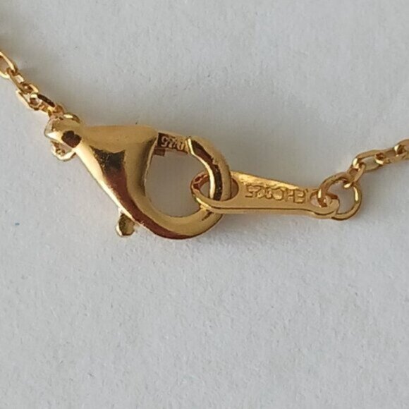 Rachel Zoe Gold Plated 925 Ster Silver Bracelet Pave 3 Blue Clover - Picture 9 of 15